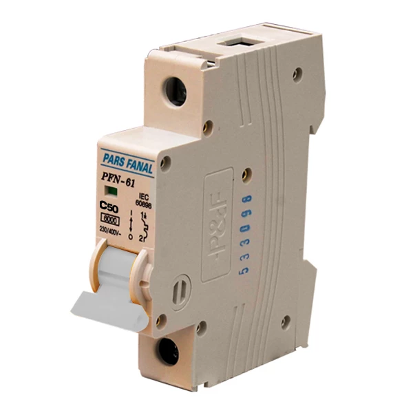فیوز (کلید مینیاتوری) تک پل (6KA) 50A پارس فانال